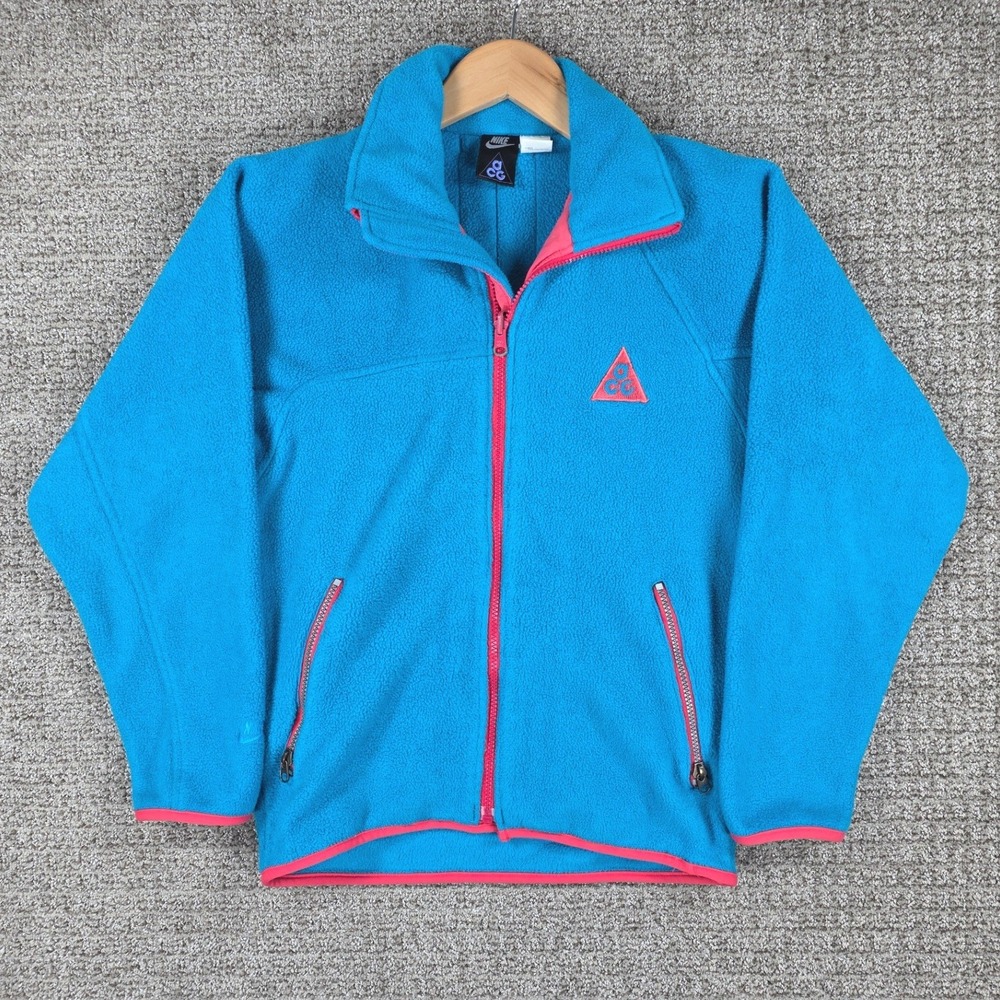 Vintage Nike ACG Fleece Jacket Womens XS Blue Pink Full Zip All Conditions Gear